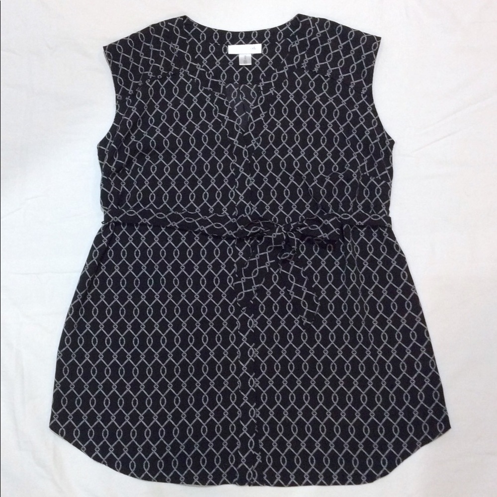 Motherhood Maternity sleeveless belted blouse Med